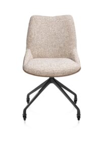 Mats, chaise - roulettes - rough off black - Pala cognac + Luton cuivre
