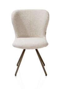 Ethan, chaise - pivotante - 4-pieds steelbrown - tissu Cloudy - beige