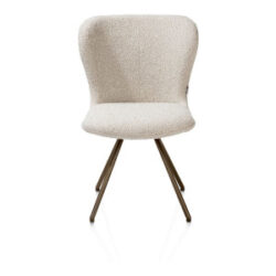Ethan, chaise - pivotante - 4-pieds steelbrown - tissu Cloudy - beige