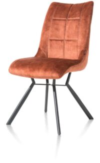 Mischa, chaise - piétement pivotant - poignée - tissu Karese - cuivre - Image 2