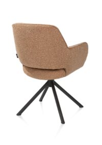 Kian, chaise à accoudoirs - pivotant - rough off black - tissu Cloudy - Jaune ocre - Image 3
