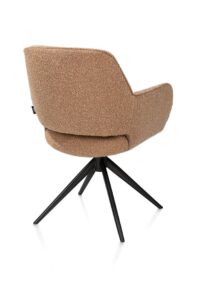 Kian, chaise à accoudoirs - pivotant - rough off black - tissu Cloudy - Jaune ocre - Image 3