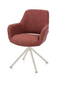 Kian, chaise à accoudoirs - pivotant - crème - tissu Cloudy - cuivre - Image 2