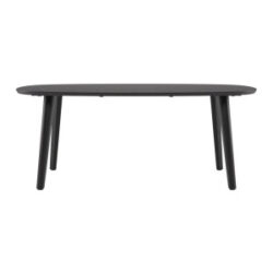 Odda, eetkamertafel 200 x 110 cm - Deens ovaal blad met houten poot - Onyx