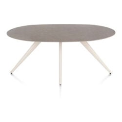 Saluti, eetkamertafel ellips 180 x 105 cm. - 4 poot - cr&egrave;me - Lava