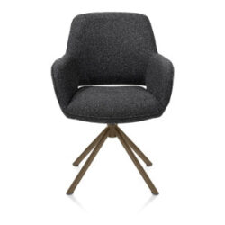 Kian, chaise à accoudoirs - pivotant - steelbrown - tissu Cloudy - Anthracite