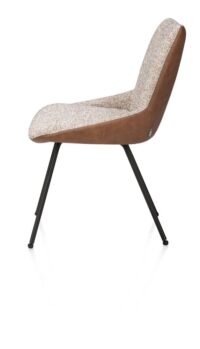 Mats, chaise - 4 pieds - rough off black - Pala cognac + Luton cuivre - Image 3