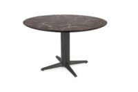 Caletta, eetkamertafel rond 120 cm. - HPL Primo Laminato blad - centrale teenpoot grafiet - Marble brown - Afbeelding 2