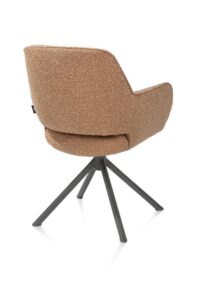 Kian, chaise à accoudoirs - pivotant - graphite - tissu Cloudy - Jaune ocre - Image 3