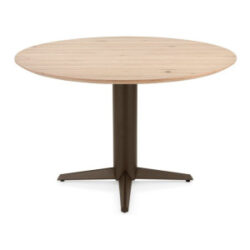 Caletta, table rond 120 cm. - plateau en chêne - pied central steelbrown - Natural