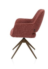 Kian, chaise à accoudoirs - pivotant avec fonction relax - steelbrown - tissu Cloudy - cuivre - Image 3