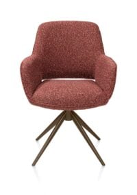 Kian, chaise à accoudoirs - fixe - steelbrown - tissu Cloudy - cuivre