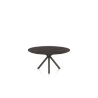 Caletta, eetkamertafel rond 150 cm. - eiken blad - centrale kruispoot grafiet - Basalt