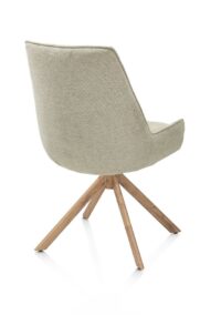 Theo, eetkamerstoel - draaibaar met kantelfunctie - eikenhout look - pocket - Vada - Salie groen - Afbeelding 3