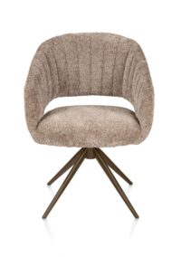 Isla, armstoel - vast - steelbrown - stof Valencia - Taupe