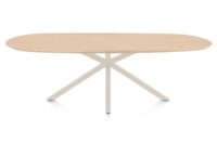 Caletta, eetkamertafel ovaal 240 x 105 cm. - eiken blad - centrale kruispoot cr&egrave;me - Natural