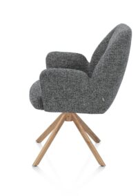 Baya, armstoel - draaibaar + relax - naturel - pocketvering - stof Sevilla - Antraciet - Afbeelding 3