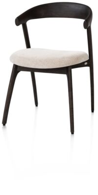 Bellami, chaise - pietement chene basalt - tissu Livigno - Creme - Image 2