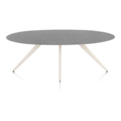 Saluti, eetkamertafel ellips 210 x 105 cm. - 4 poot - cr&egrave;me - Antraciet