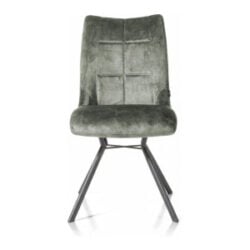 Mischa, chaise - pi&eacute;tement pivotant - poign&eacute;e - tissu Karese - Olive