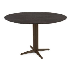 Caletta, bartafel rond 150 cm. - eiken blad - centrale teenpoot steelbrown - Basalt