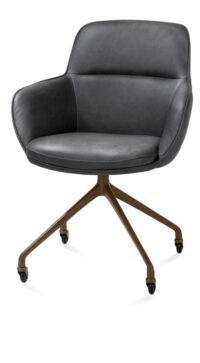 Mateo, chaise à accoudoirs - roulettes - steelbrown - Pala - Anthracite - Image 2