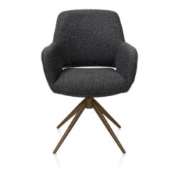 Kian, chaise à accoudoirs - pivotant -steelbrown - tissu Cloudy - Anthracite