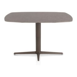 Saluti, bartafel ovaal 150 x 105 cm. - centrale poot - steelbrown - Lava