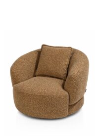 Cervos, Fauteuil draaibaar- 100cm, incl. 1 kussen - Stof Sevilla - oker