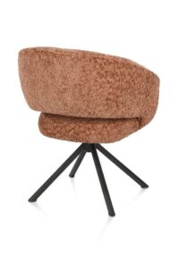 Isla, armstoel - draaibaar - rough off black - stof Valencia - Koraal - Afbeelding 3