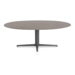Saluti, eetkamertafel ellips 210 X 105 cm. - centrale teenpoot - grafiet - Lava