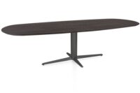 Caletta, eetkamertafel ovaal 270 x 110 cm. - eiken blad - centrale teenpoot grafiet - Basalt - Afbeelding 2