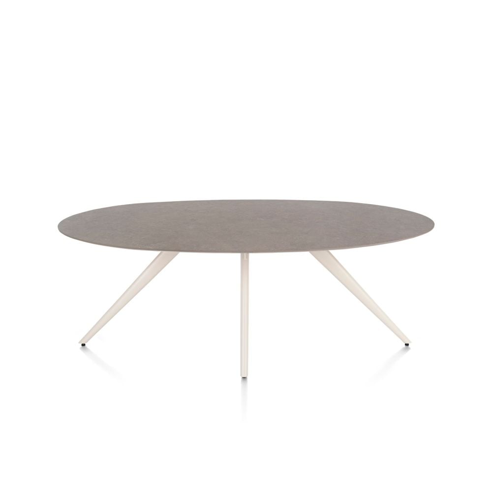 8Cae7Bcd141Dfa842Eb1109343D80Ae5Fcf0Db13_Images_T_Ll_M_Fc7F9Fd4Cf5C49Ca95B426D51Cfd41E9_Image.jpg Saluti, Table Ellipse 210 X 105 Cm. - 4 Pieds - Crème - Lava - Image 1