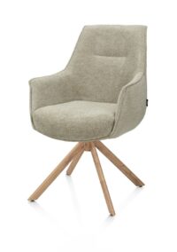 Theo, armstoel - draaibaar met kantelfunctie - eikenhout look - pocket - Vada - Salie groen - Afbeelding 2
