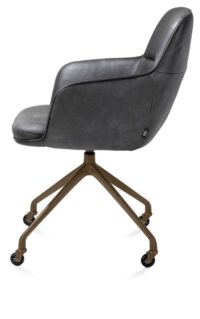 Mateo, chaise à accoudoirs - roulettes - steelbrown - Pala - Anthracite - Image 3