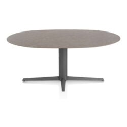 Saluti, eetkamertafel ellips 180 X 105 cm. - centrale teenpoot - grafiet - Lava