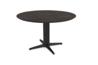 Caletta, eetkamertafel rond 120 cm. - eiken blad - centrale teenpoot zwart - Basalt - Afbeelding 2