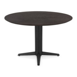 Caletta, table rond 120 cm. - plateau en chêne - pied central noir - Basalt
