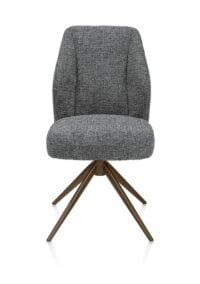 Baya, eetkamerstoel - draaibaar + relax - steelbrown - pocketvering - stof Sevilla - Antraciet