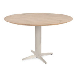 Caletta, bartafel rond 150 cm. - eiken blad - centrale teenpoot cr&egrave;me - Natural