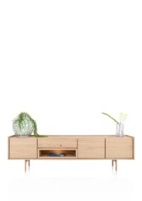 Valgard, buffet bas 220 cm - 3-portes + 1-tiroir + 1-niche (+ LED)