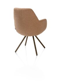 Mavis, chaise à accoudoirs - pivotante - steelbrown - ressorts ensaches - tissu Cloudy - Jaune ocre - Image 2