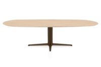 Caletta, eetkamertafel ovaal 270 x 110 cm. - eiken blad - centrale teenpoot steelbrown - Natural