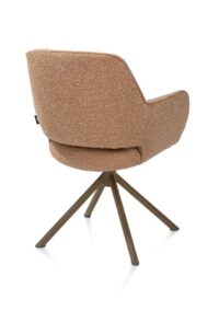 Kian, chaise à accoudoirs - pivotant - steelbrown - tissu Cloudy - Jaune ocre - Image 2