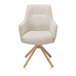 Theo, chaise à accoudoirs - pivotant avec fonction relax - aspect chêne - confort ressorts - beige