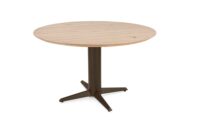 Caletta, eetkamertafel rond 120 cm. - eiken blad - centrale teenpoot steelbrown - Natural - Afbeelding 2