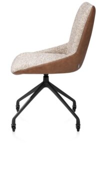 Mats, chaise - roulettes - rough off black - Pala cognac + Luton cuivre - Image 3