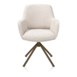 Kian, chaise à accoudoirs - pivotant - steelbrown - tissu Cloudy - beige