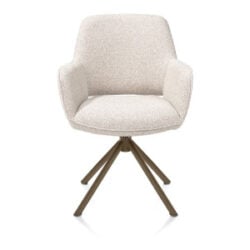 Kian, armstoel - draaibaar - steelbrown - stof Cloudy - beige