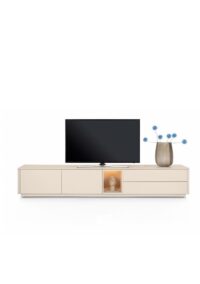 Trentino, Buffet bas 270 cm. - 2 portes + 2 tiroirs + 1 niche - mdf laqué - Creme - Image 2